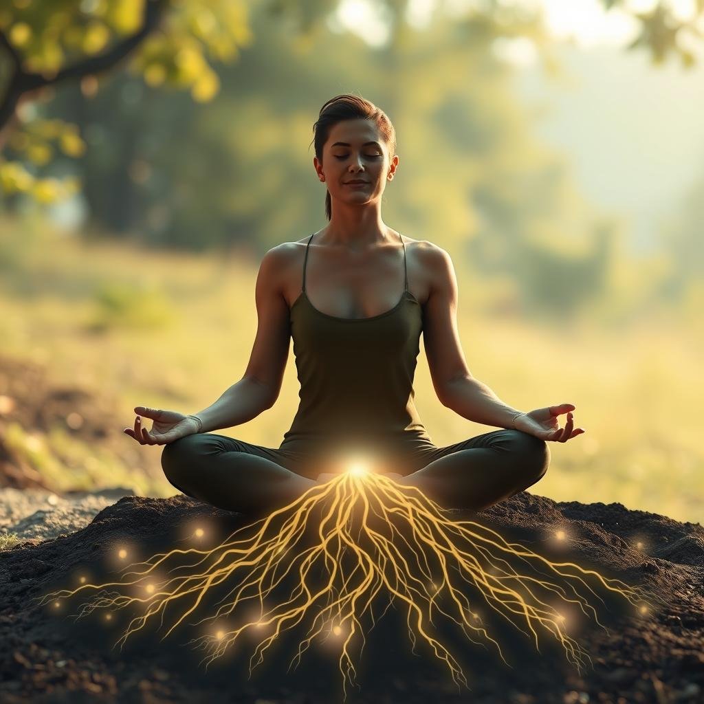 Person experiencing spiritual grounding through distant energy healing