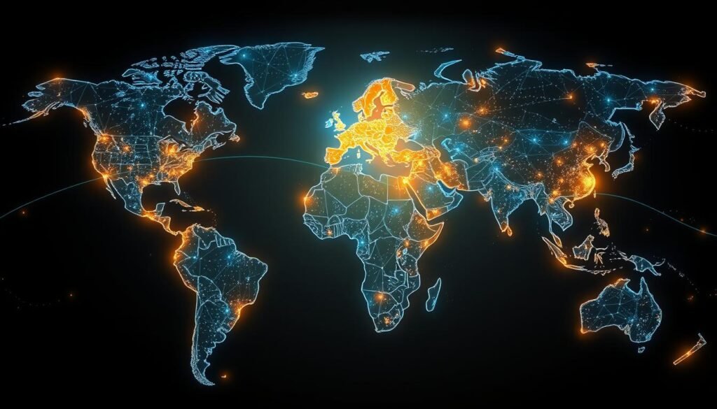 Visualization of global distant energy healing connections